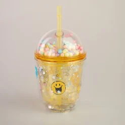 Bicchiere Con Cannuccia Collezione Smiley World*MINISO New