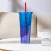 Borraccia Xl In Plastica Con Cannuccia Blu*MINISO Discount