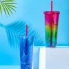 Borraccia Xl In Plastica Con Cannuccia Rainbow*MINISO Outlet