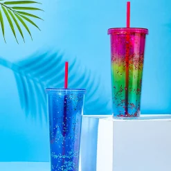 Borraccia Xl In Plastica Con Cannuccia Rainbow*MINISO Outlet
