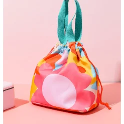 Borsa Porta Pranzo Fantasia Fiori - Rosa*MINISO Discount
