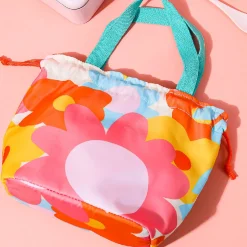 Borsa Porta Pranzo Fantasia Fiori - Rosa*MINISO Discount