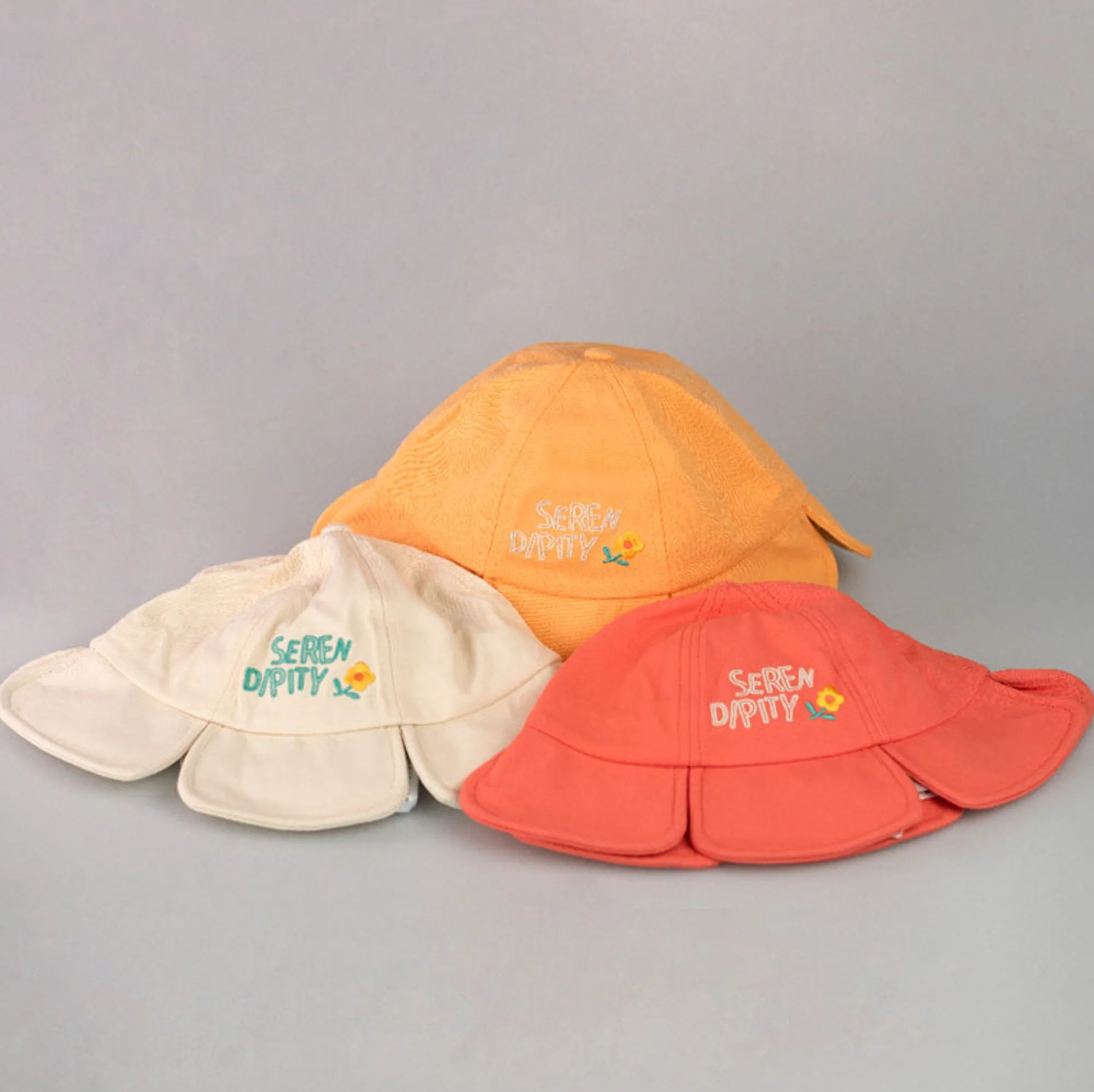 Kids Bucket Hat A Forma Di Fiore Color Panna*MINISO