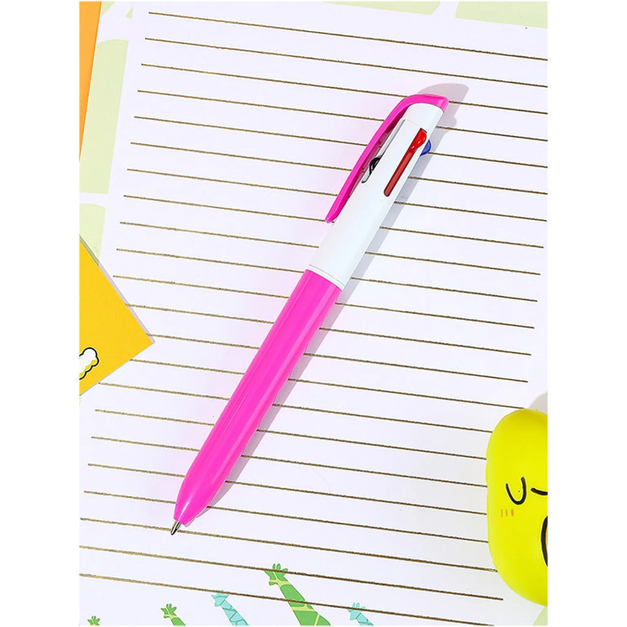 Penna Con 4 Colori Impugnatura Rosa*MINISO New
