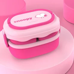 Porta Pranzo Snoopy Due Piani Con Posate*MINISO Clearance