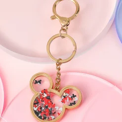 Portachiavi Mickey Mouse Glitterato Oro*MINISO New