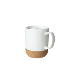 Tazza Bianca Con Coperchio E Base In Sughero*MINISO